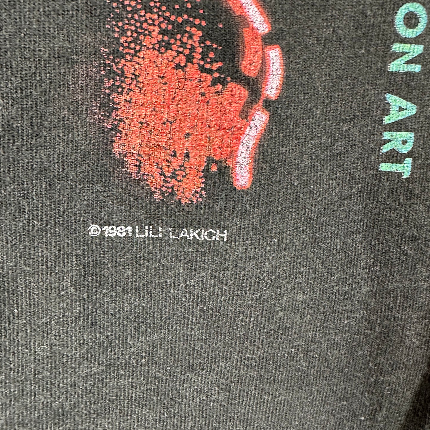 Vintage 1981 Mona Lisa Museum of Neon Light Lili Lakich Art T-Shirt