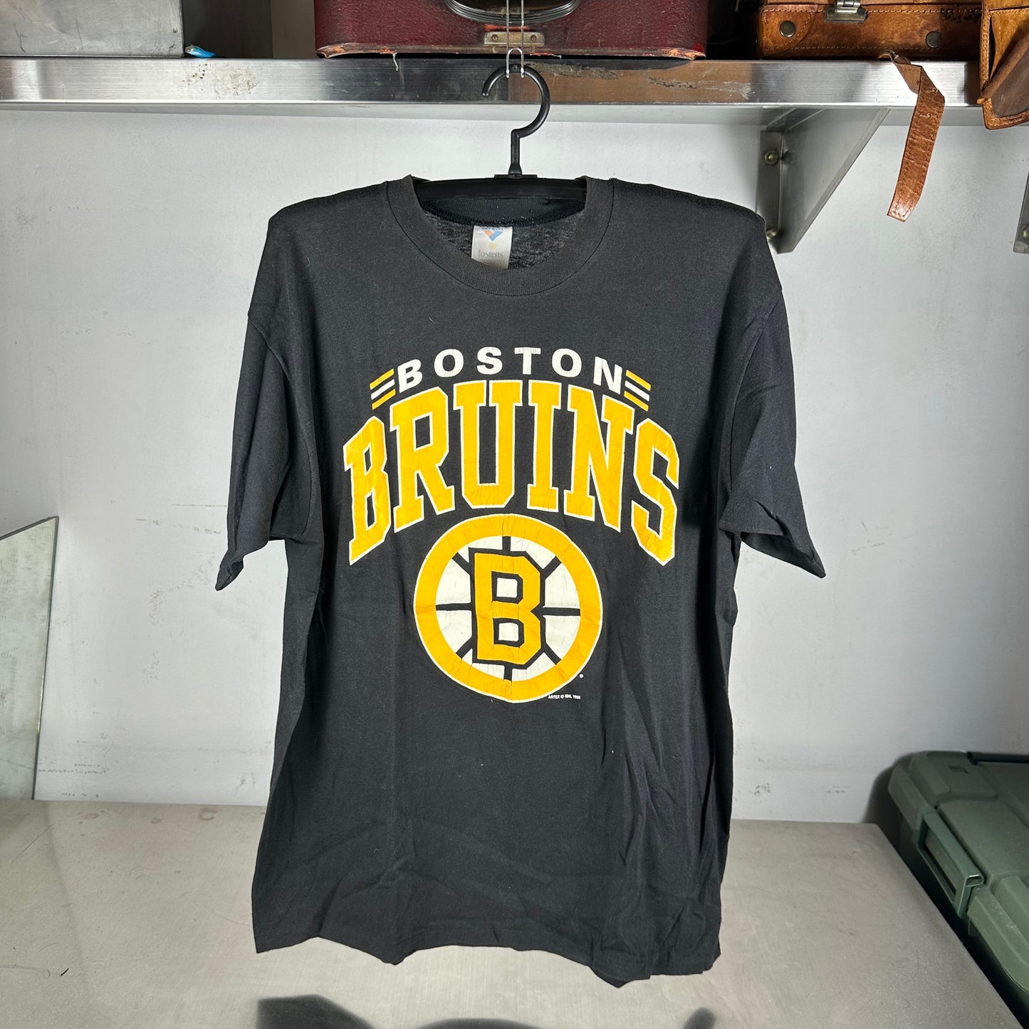 Vintage 1990 Boston Bruins Hockey Logo NHL Single Stitch T-Shirt