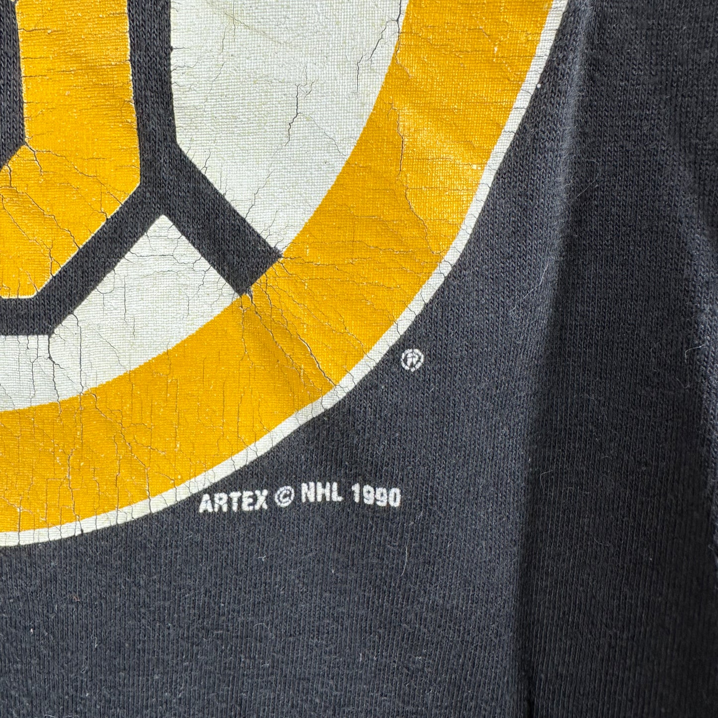 Vintage 1990 Boston Bruins Hockey Logo NHL Single Stitch T-Shirt