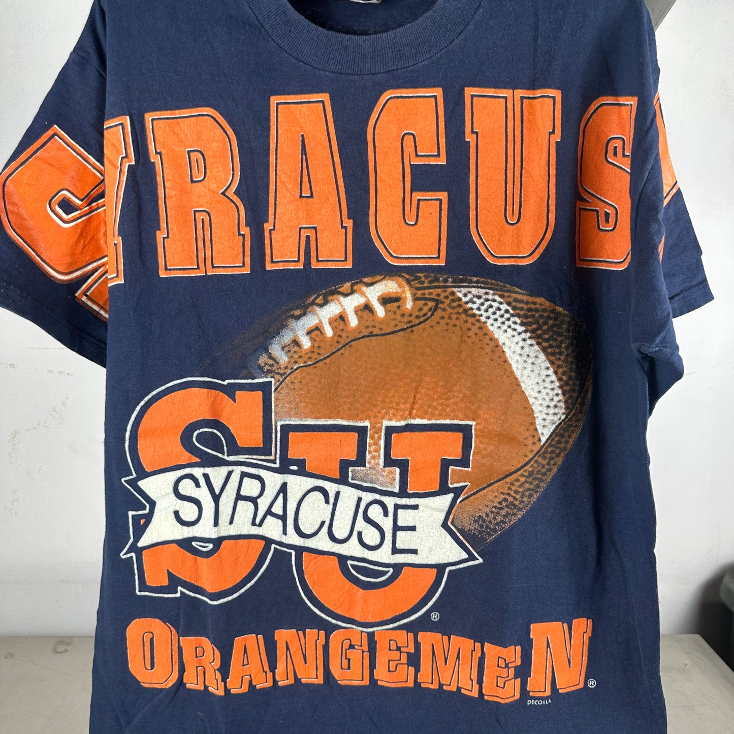 Vintage 90s Syracuse Orangemen Football NCAA Graphic T-shirt