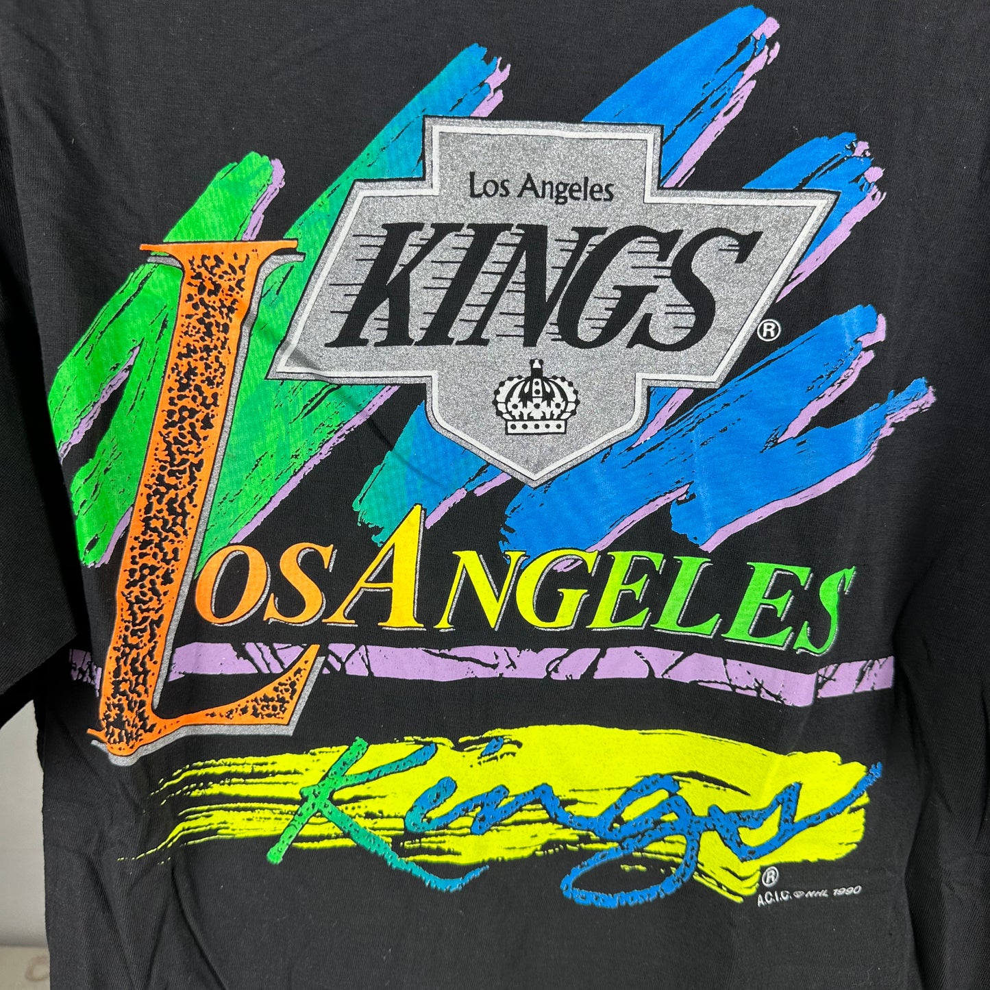 Vintage 1990 Los Angeles Kings Hockey NHL Single Stitch T-Shirt