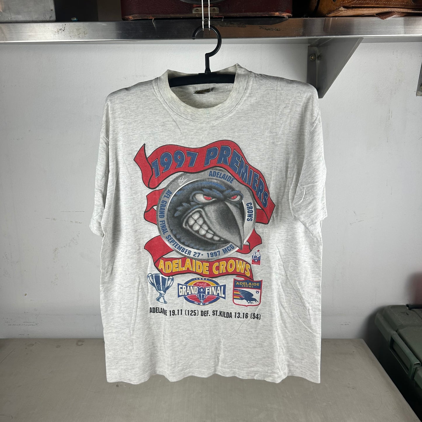 Vintage 1997 Adelaide Crows AFL Grand Finals Premiers Graphic T-shirt