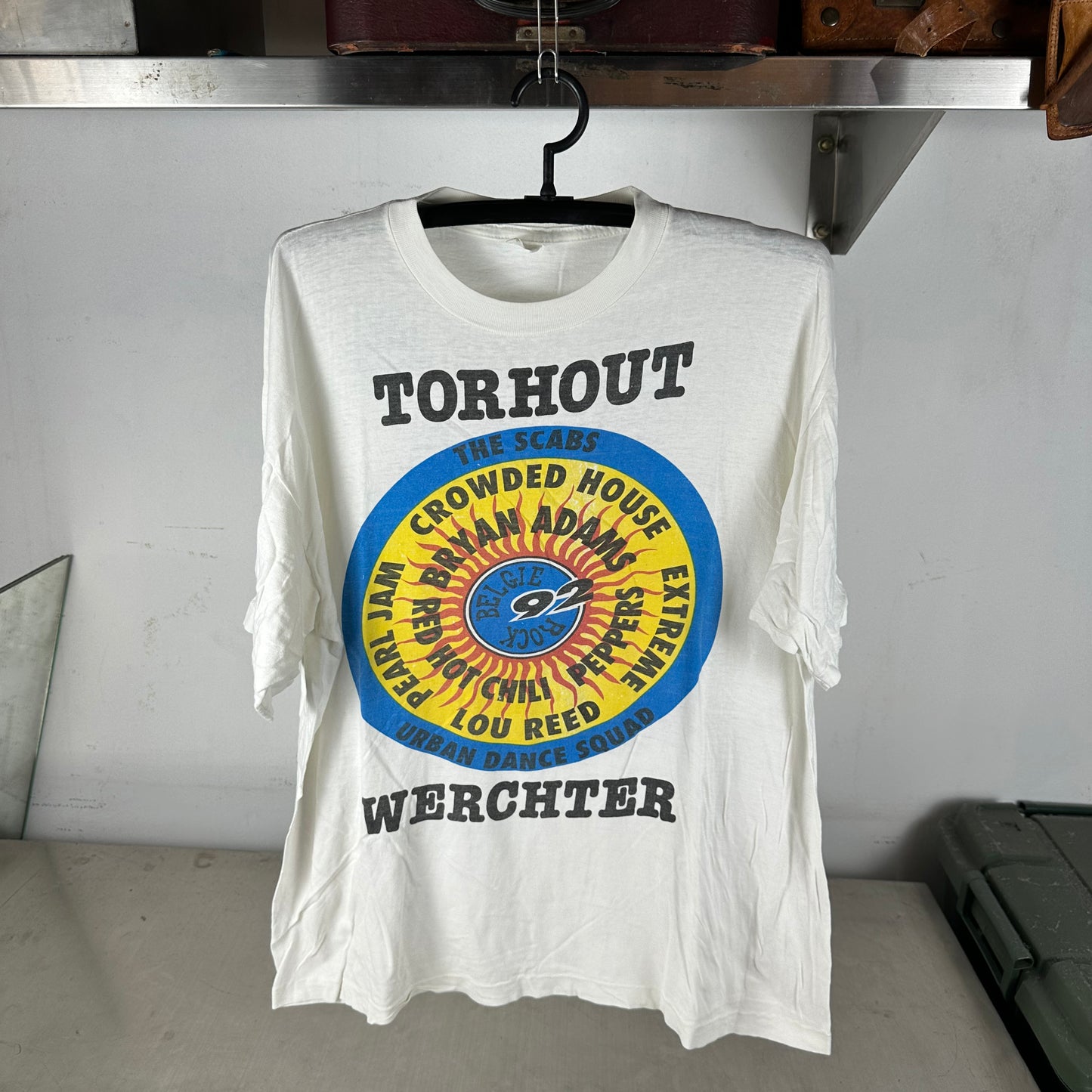 Vintage 1992 Red Hot Chilli Peppers Pearl Jam Torhout Werchter Concert T-Shirt