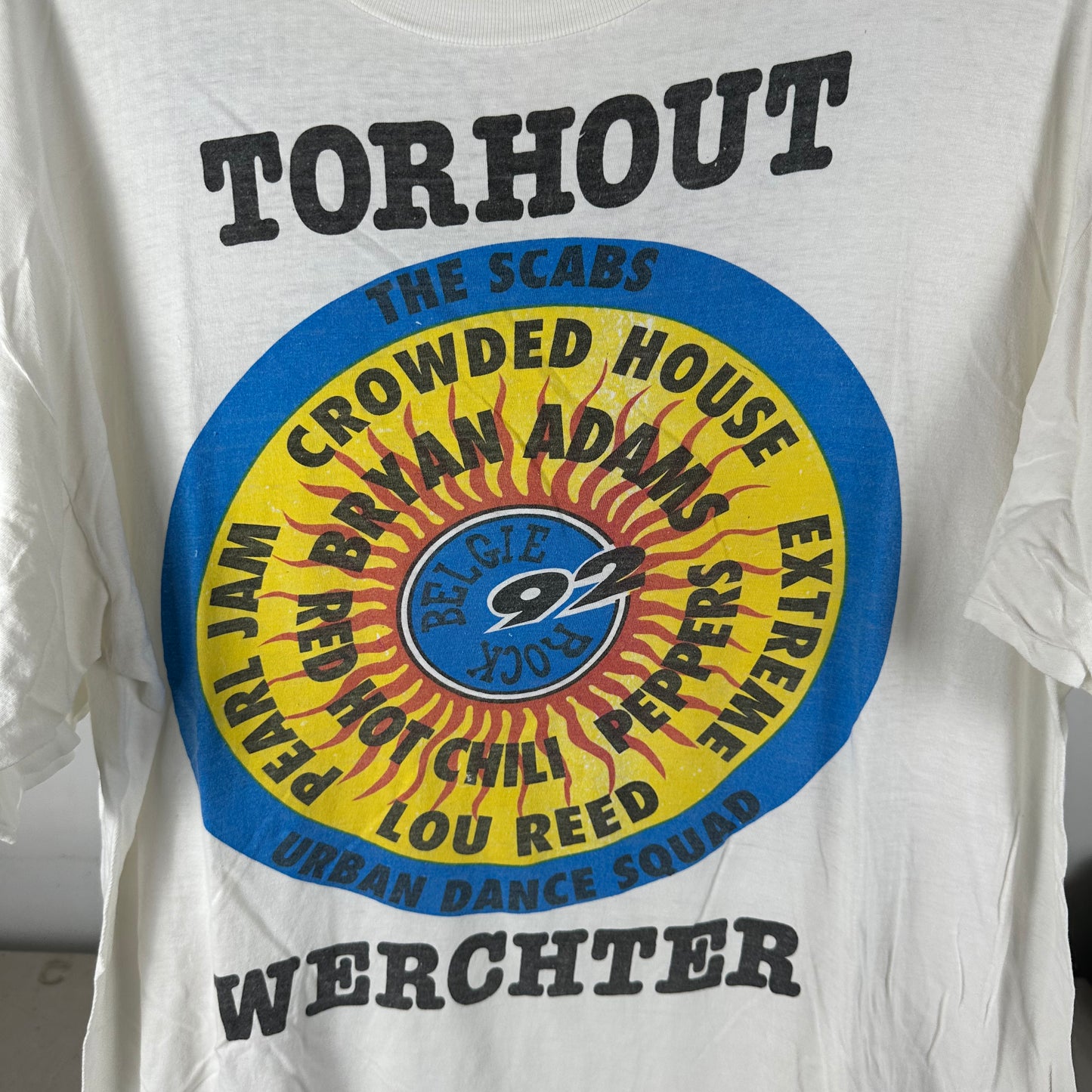 Vintage 1992 Red Hot Chilli Peppers Pearl Jam Torhout Werchter Concert T-Shirt