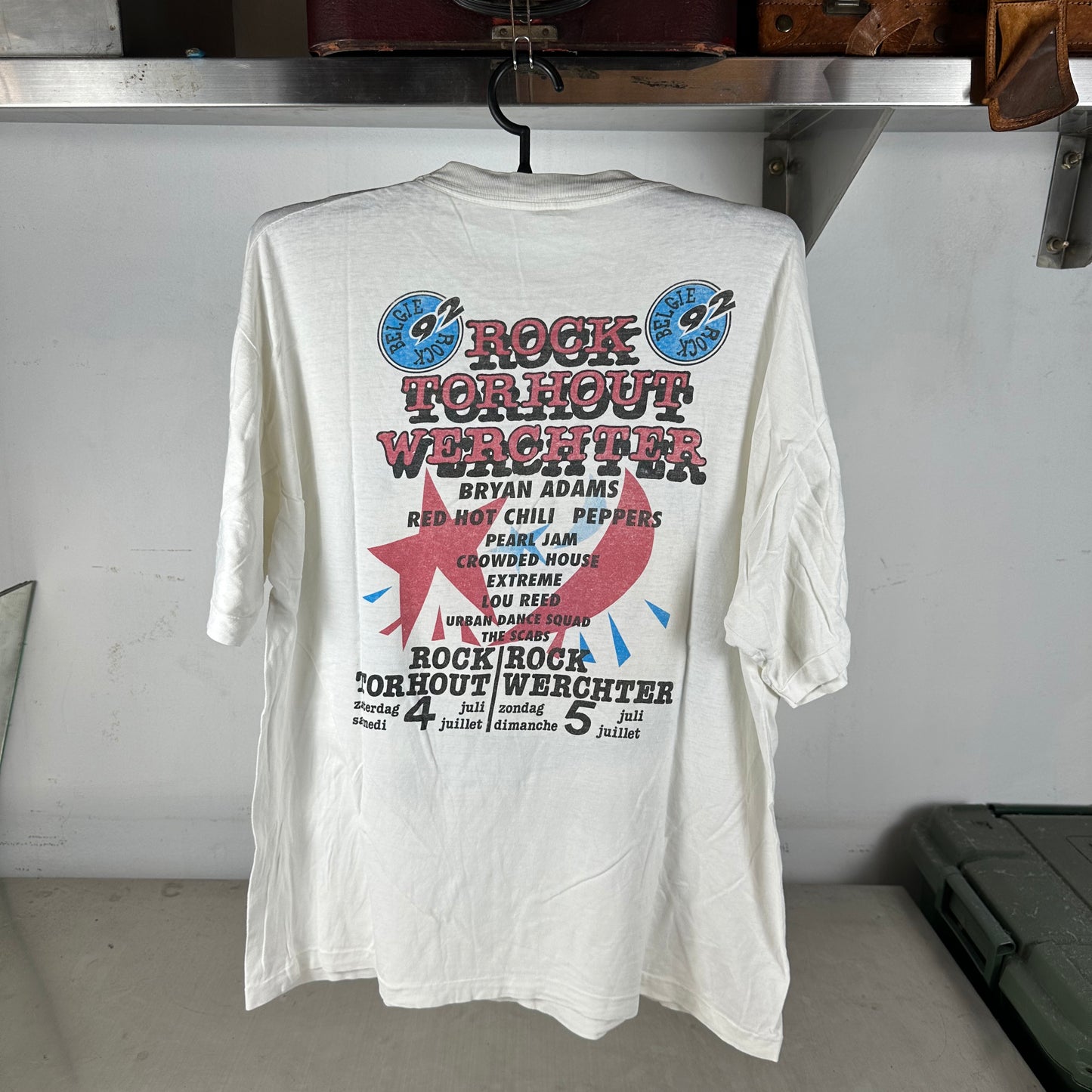 Vintage 1992 Red Hot Chilli Peppers Pearl Jam Torhout Werchter Concert T-Shirt