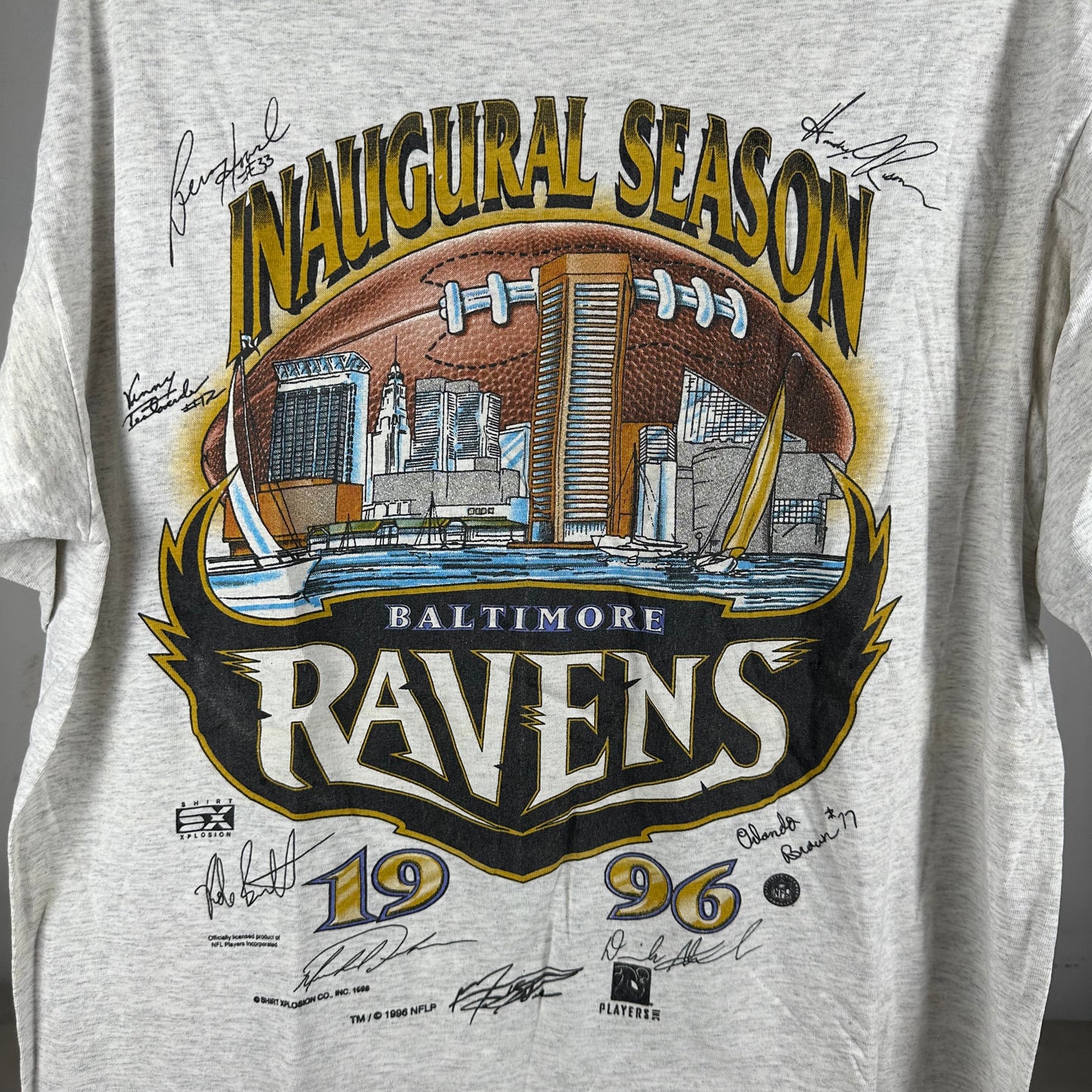 Vintage 1996 Baltimore Ravens NFL Inaugural Season Single Stitch T-Shirt