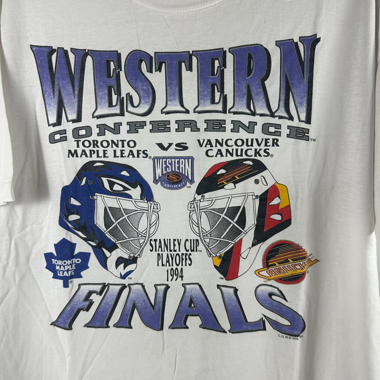 Vintage 1994 NHL Playoffs Maple Leafs VS Vancouver Canucks Graphic T-shirt