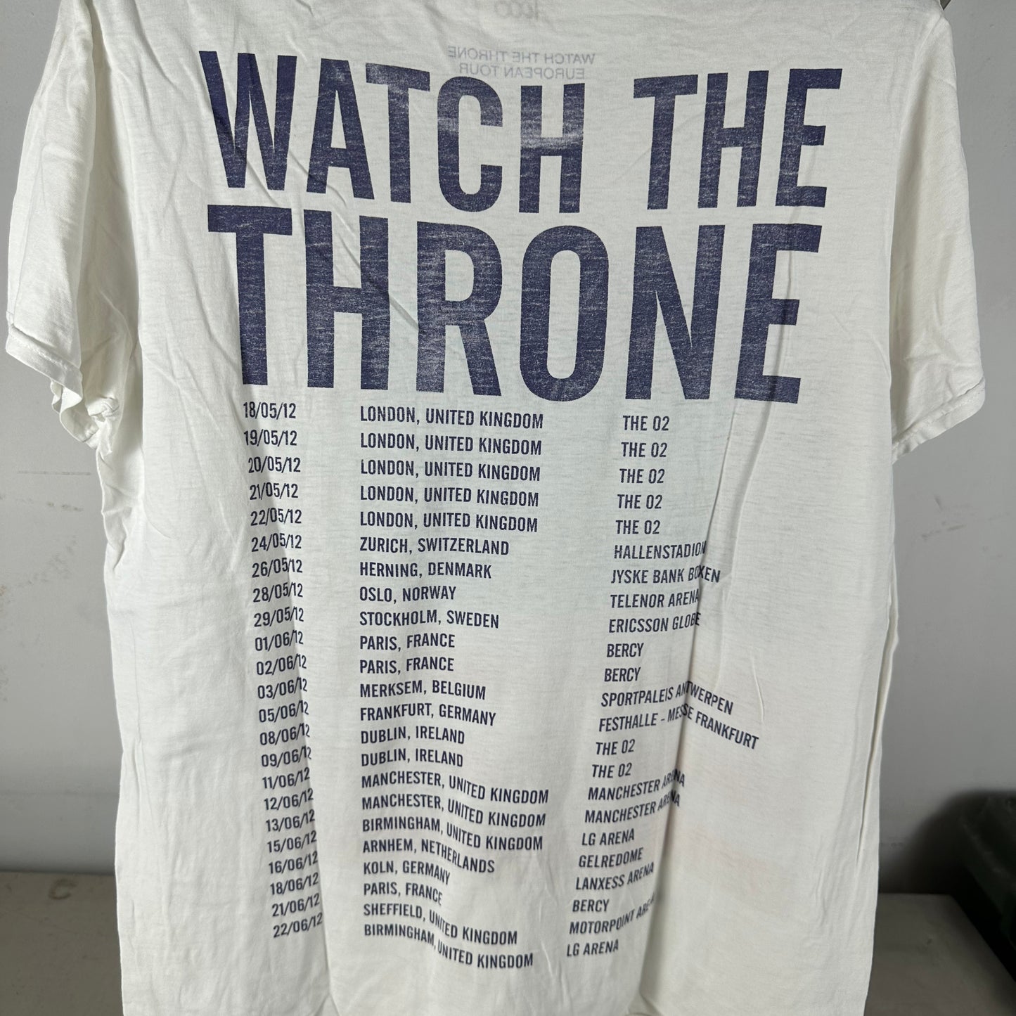 2012 Jay Z Kanye West Watch the Throne Tour Concert T-Shirt