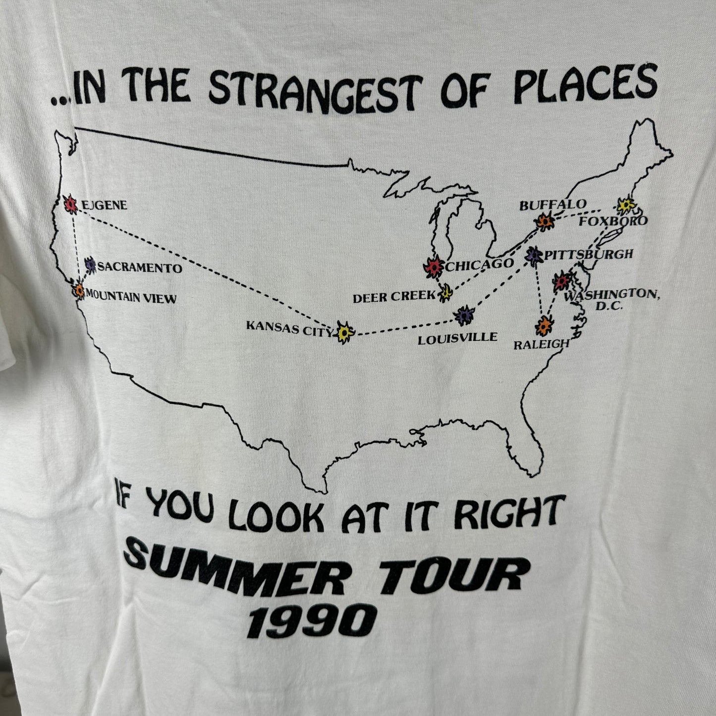 Vintage 1990 Grateful Dead Summer Tour You Get Shown the Light T-Shirt