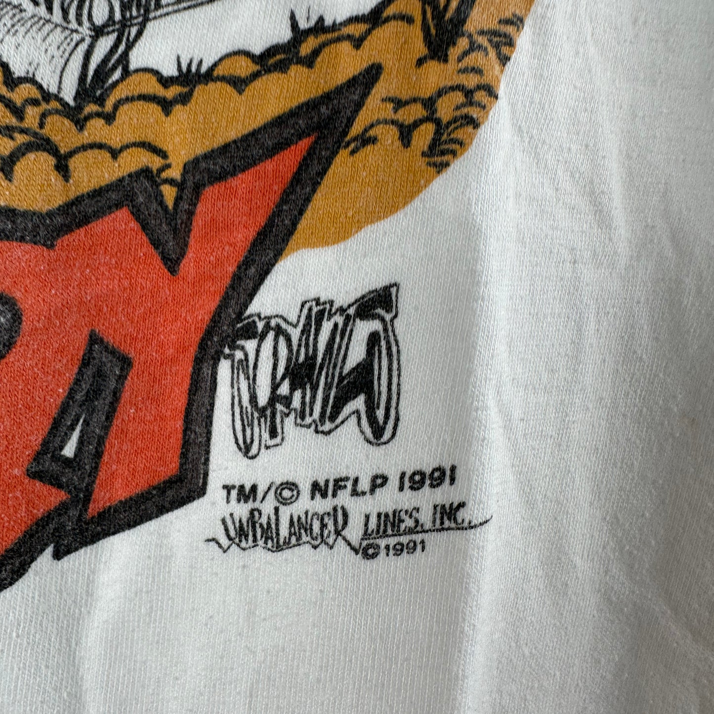Vintage 1991 Cleveland Browns Territory NFL Mascot Graphic T-shirt