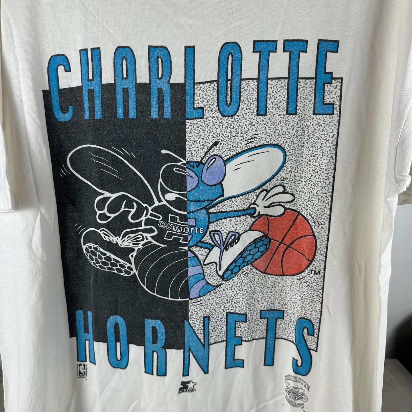 Vintage 90s Charlotte Hornets Basketball NBA Graphic T-shirt
