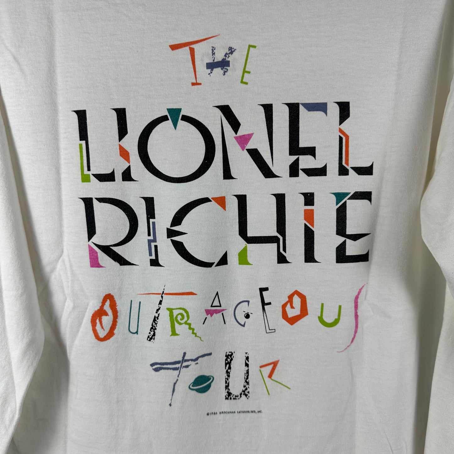 Vintage 1986 Lionel Richie Outrageous Tour Concert Single Stitch Longsleeves T-Shirt