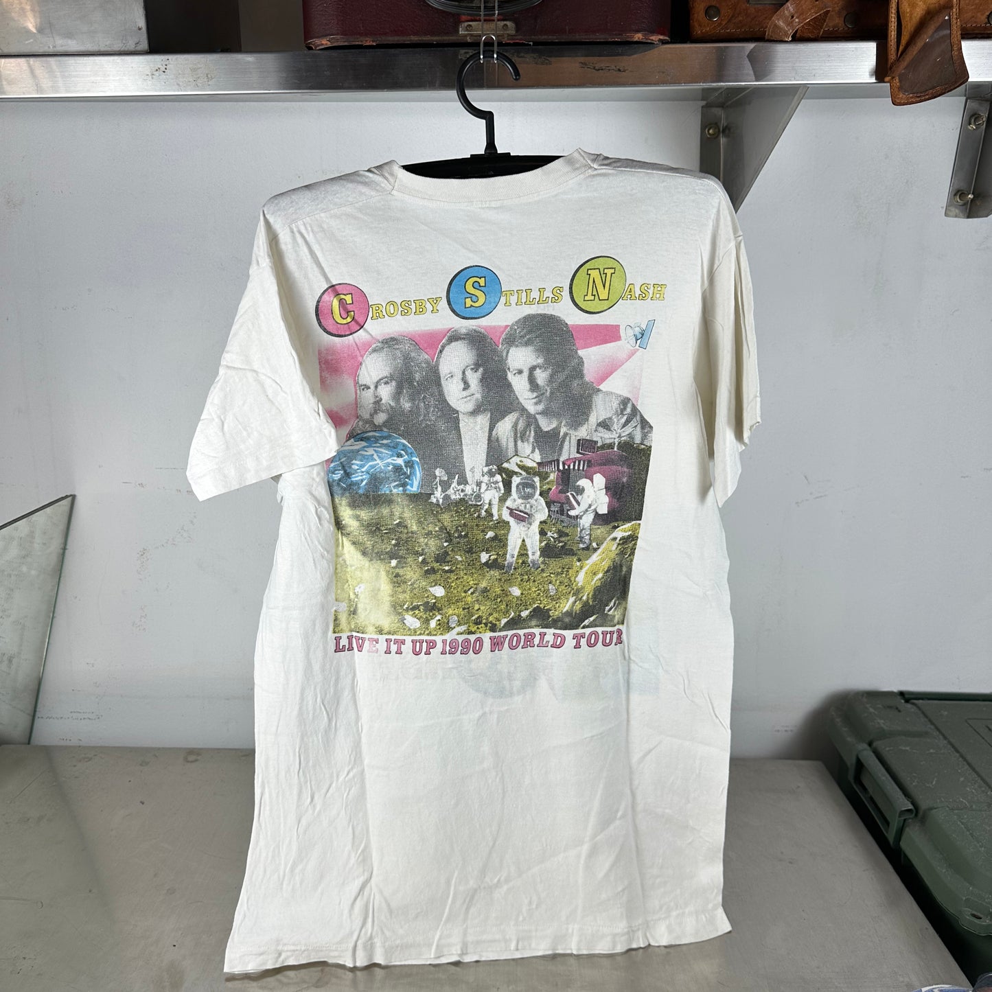 Vintage 1990 Crosby, Stills & Nash Live it up World Tour Concert Single Stitch T-Shirt