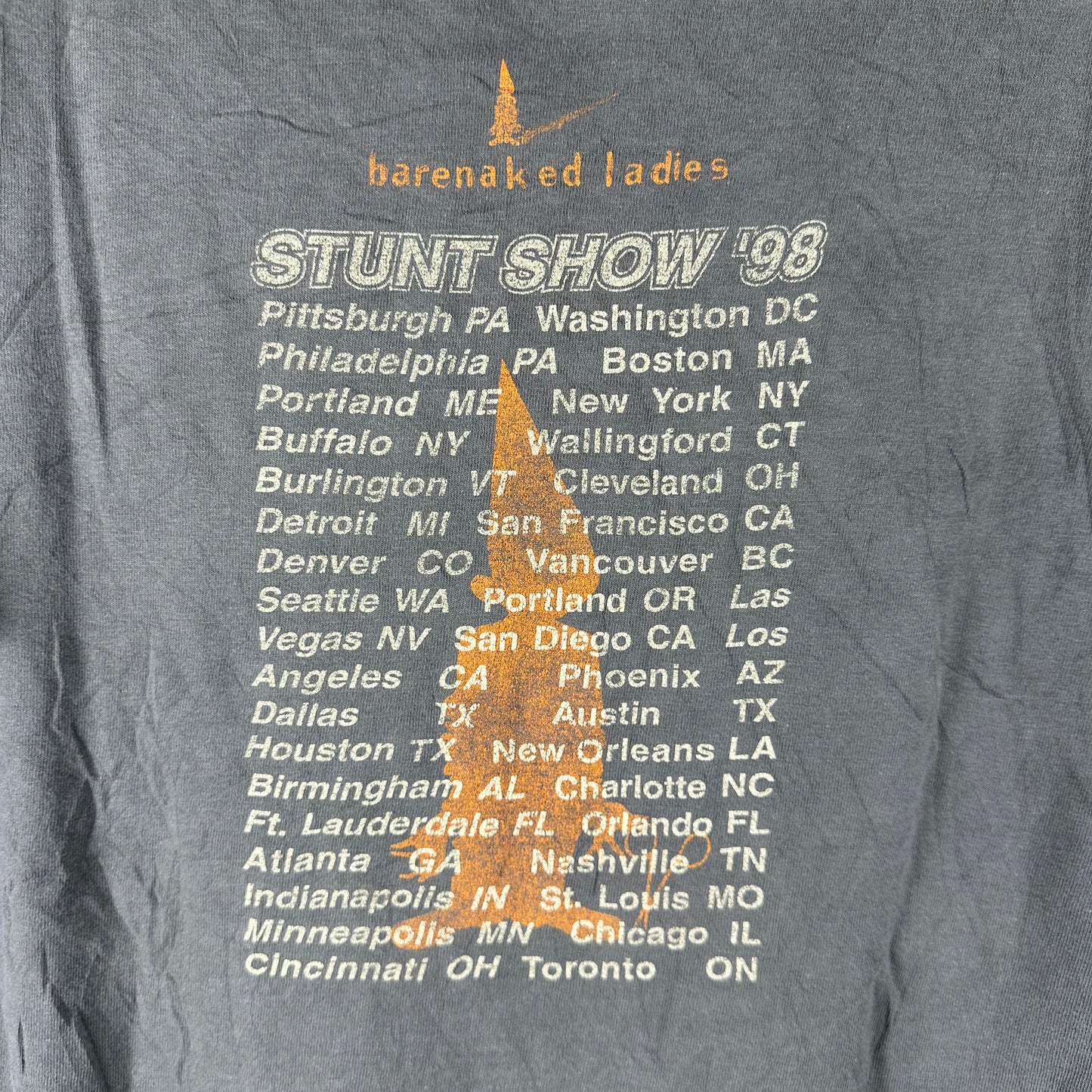Vintage 1998 Barenaked Ladies Stunt Show Concert T-Shirt