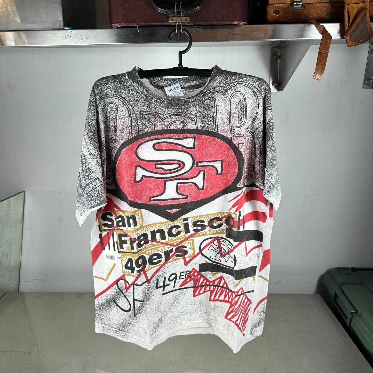 Vintage 90s San Francisco 49ers Football NFL AOP Single Stitch T-Shirt