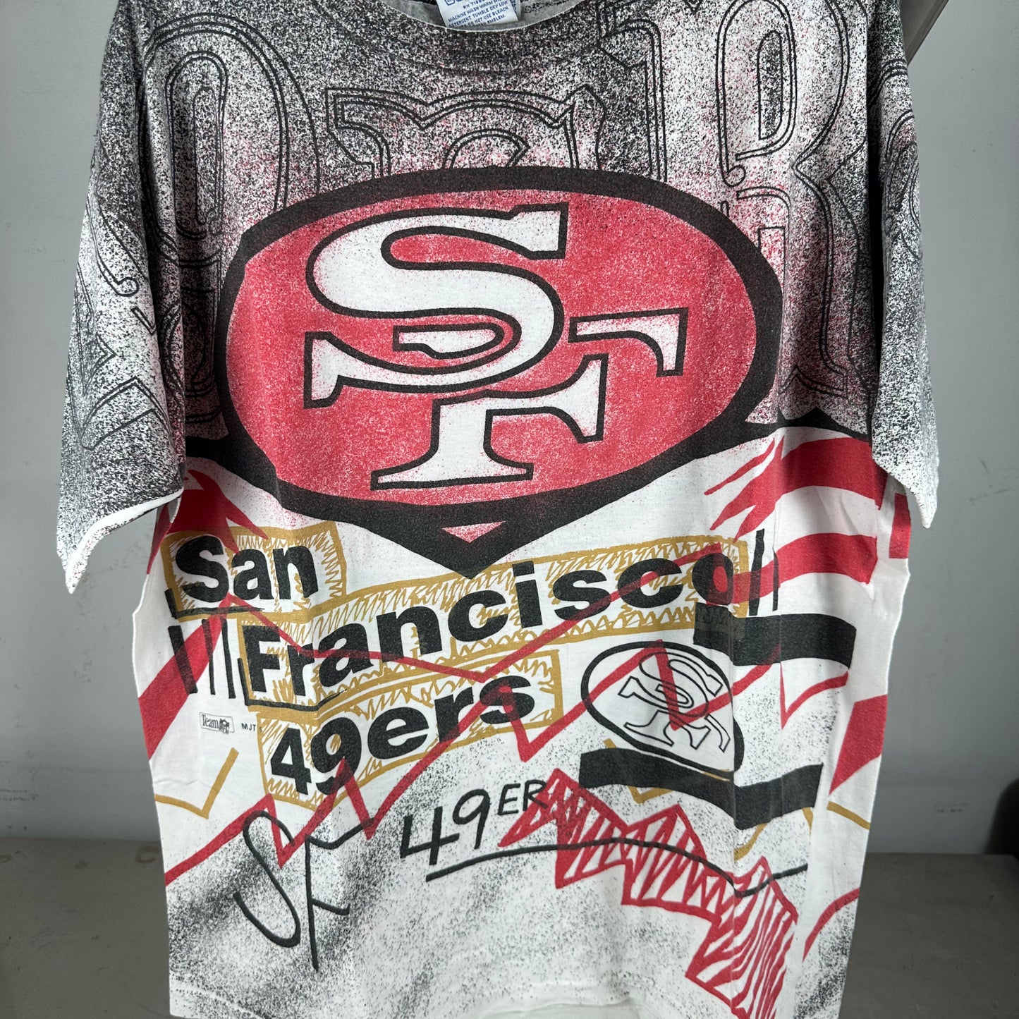 Vintage 90s San Francisco 49ers Football NFL AOP Single Stitch T-Shirt
