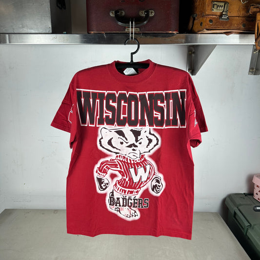 Vintage 90s Wisconsin Badgers NCAA Mascot Graphic Single Stitch T-shirt