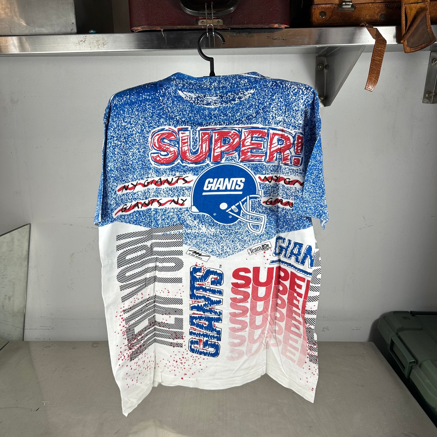 Vintage 90s New York Giants Football NFL AOP Single Stitch T-Shirt