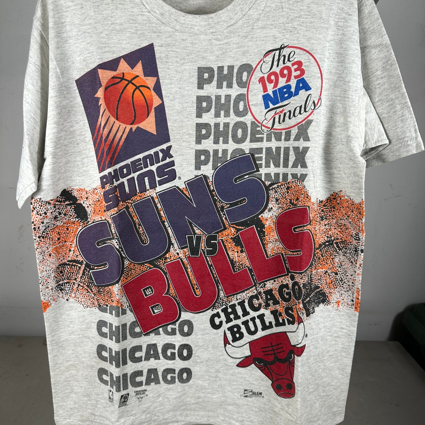 Vintage 1993 NBA Finals Phoenix Suns VS Chicago Bulls Salem Sportswear T-Shirt