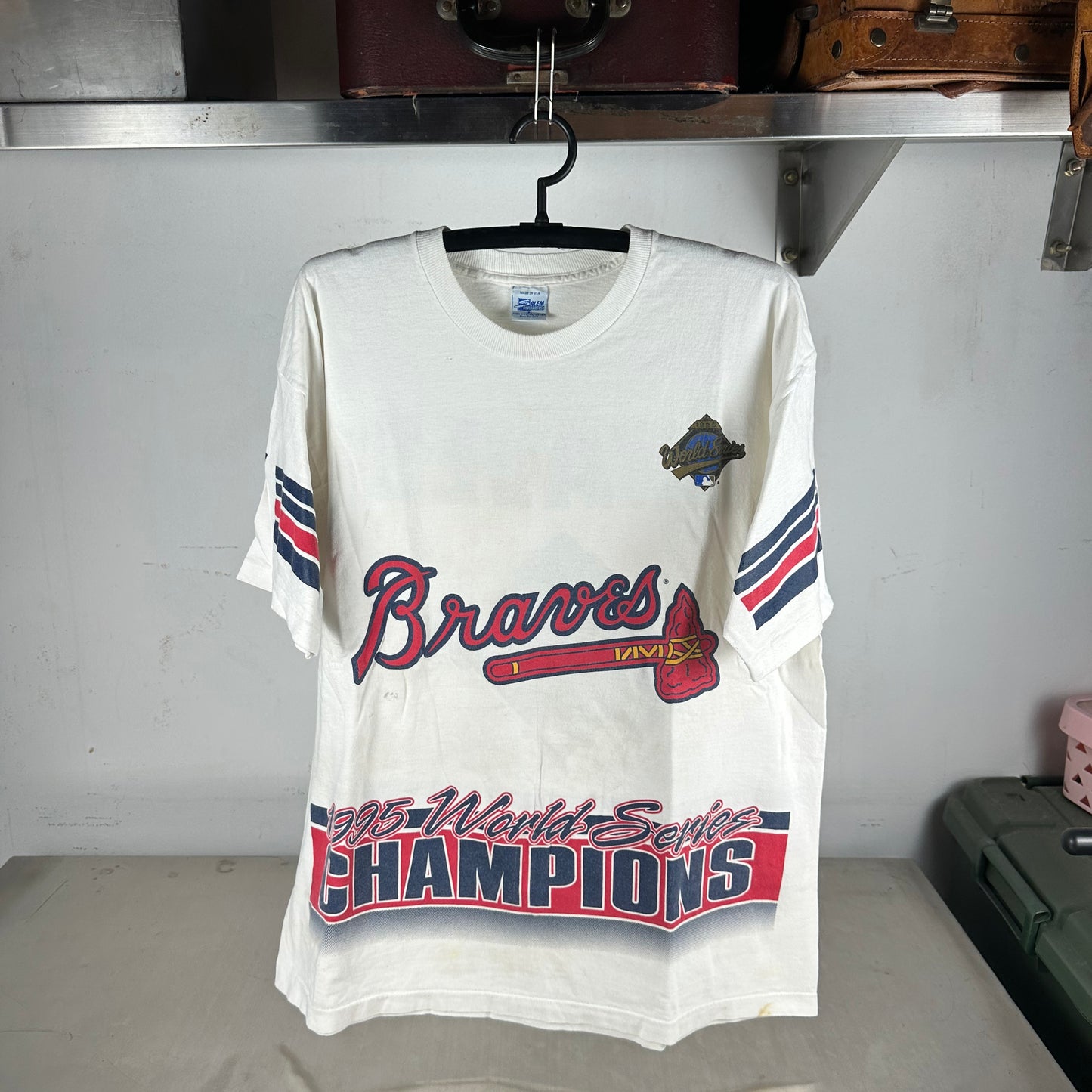 Vintage 1995 Atlanta Braves MLB World Champions Salem Sportswear AOP T-shirt