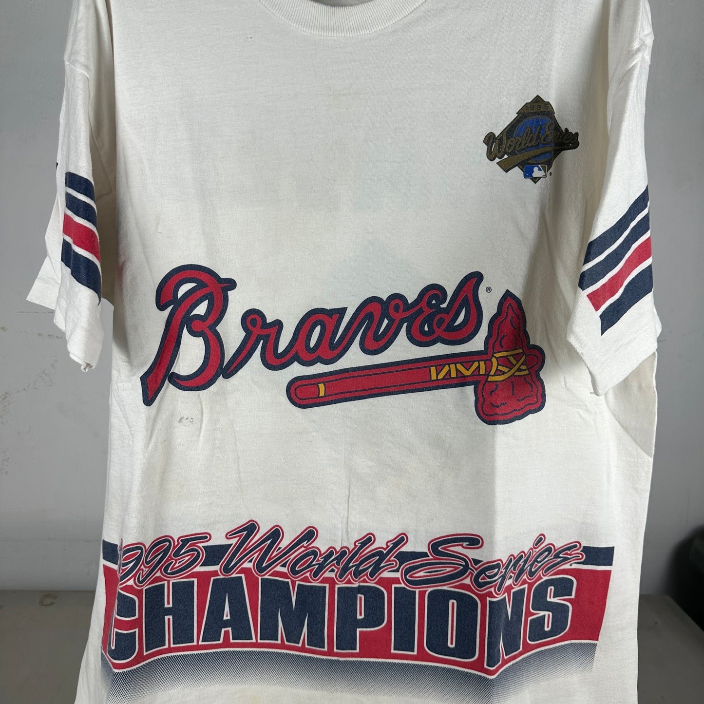 Vintage 1995 Atlanta Braves MLB World Champions Salem Sportswear AOP T-shirt