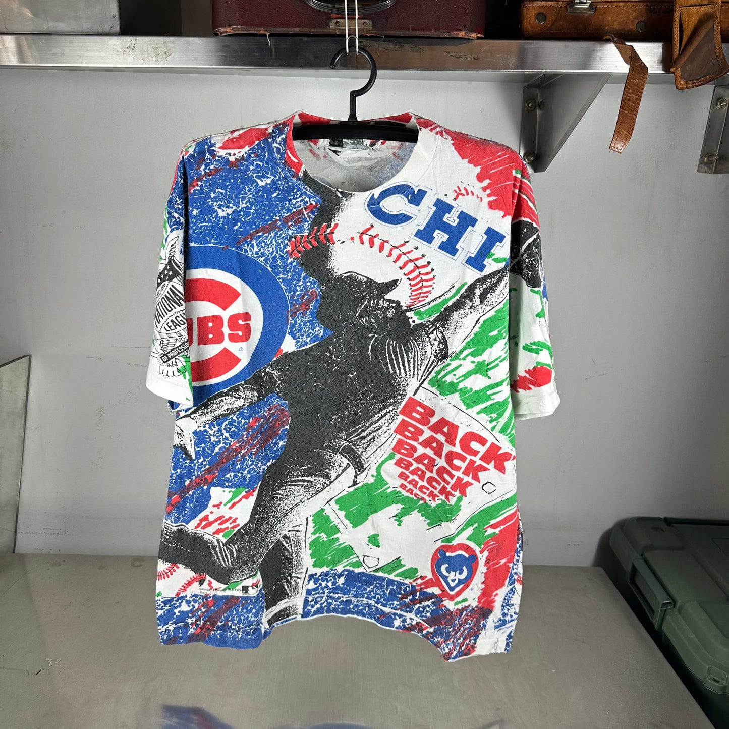 Vintage 1992 Chicago Cubs Baseball MLB AOP Single Stitch T-Shirt