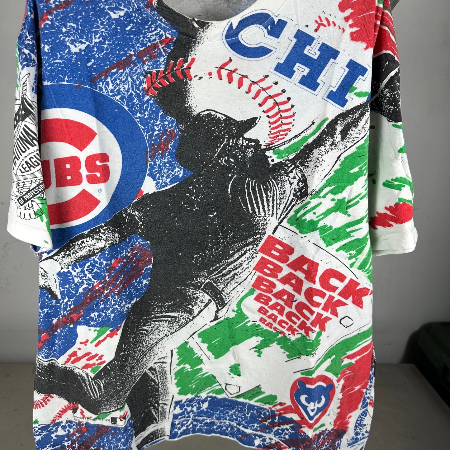 Vintage 1992 Chicago Cubs Baseball MLB AOP Single Stitch T-Shirt