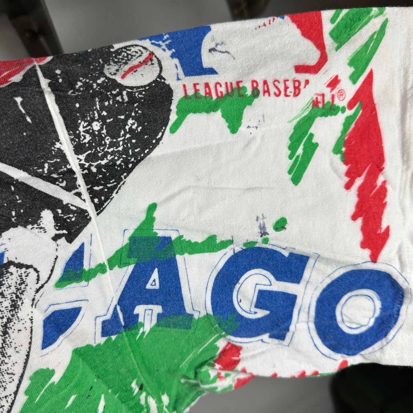 Vintage 1992 Chicago Cubs Baseball MLB AOP Single Stitch T-Shirt