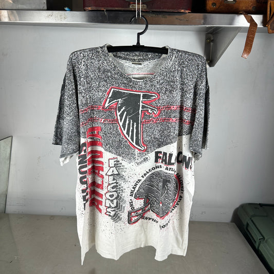 Vintage 90s Atlanta Falcons Football NFL AOP Single Stitch T-Shirt