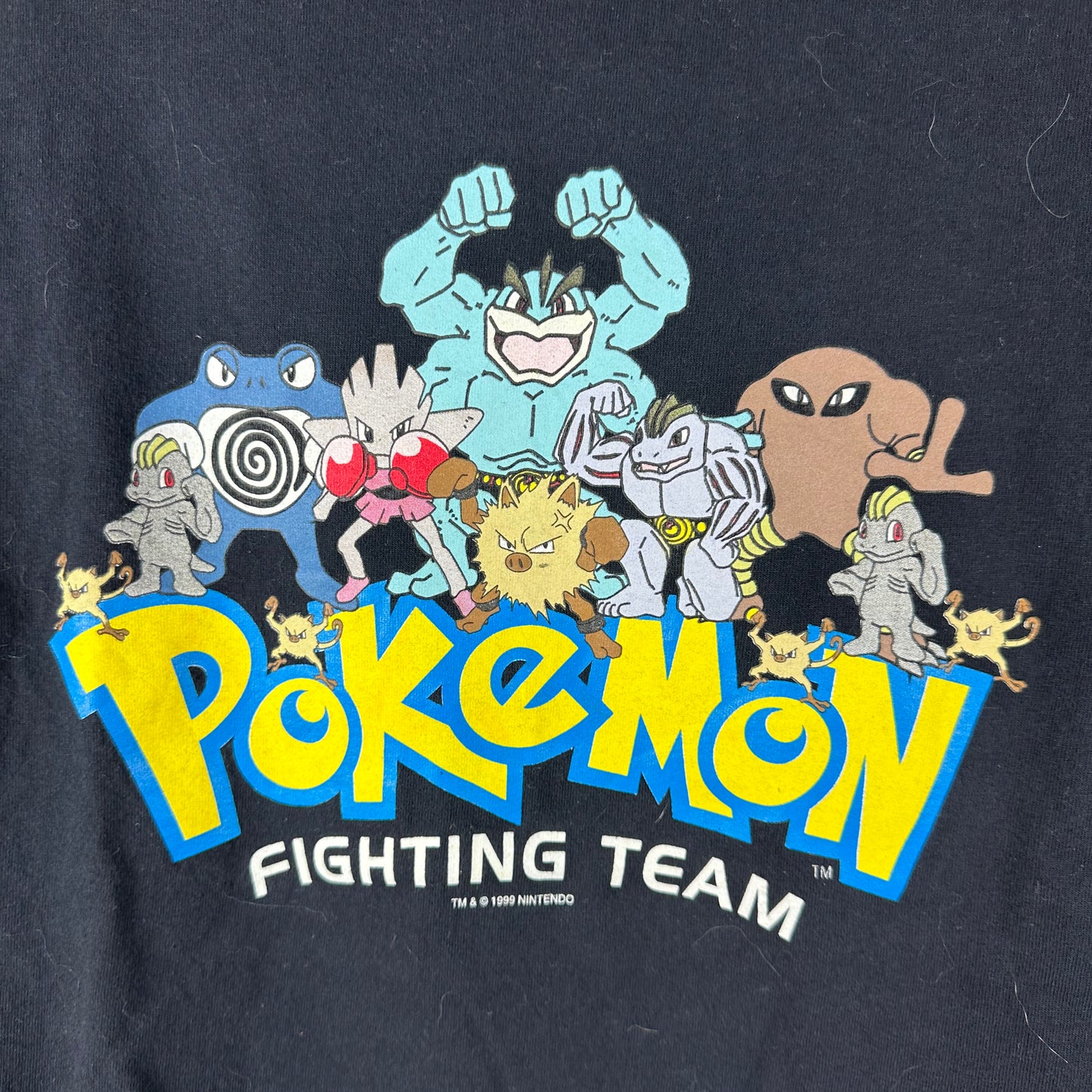 Vintage 1999 Nintendo Pokemon Fighting Team Promo T-Shirt