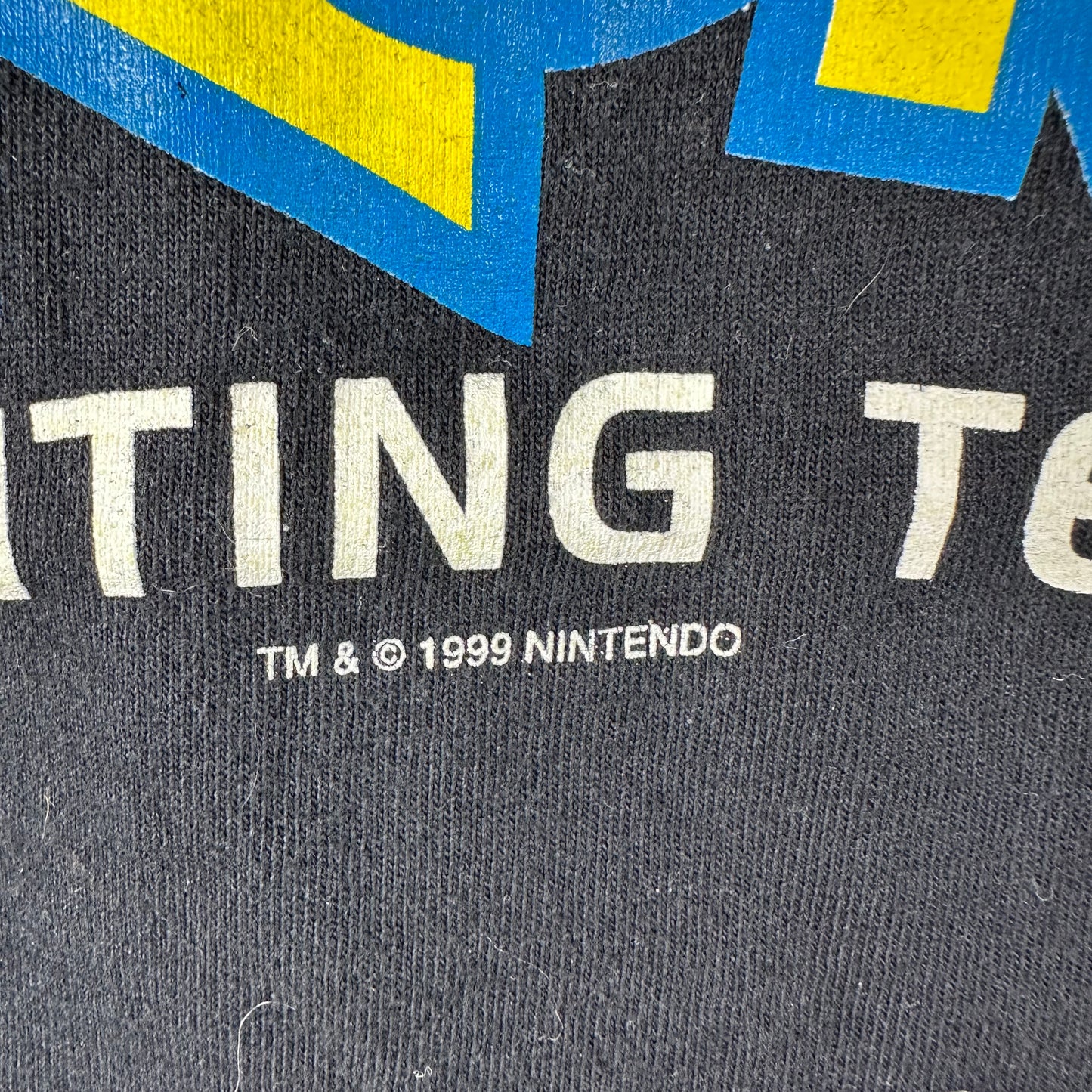 Vintage 1999 Nintendo Pokemon Fighting Team Promo T-Shirt