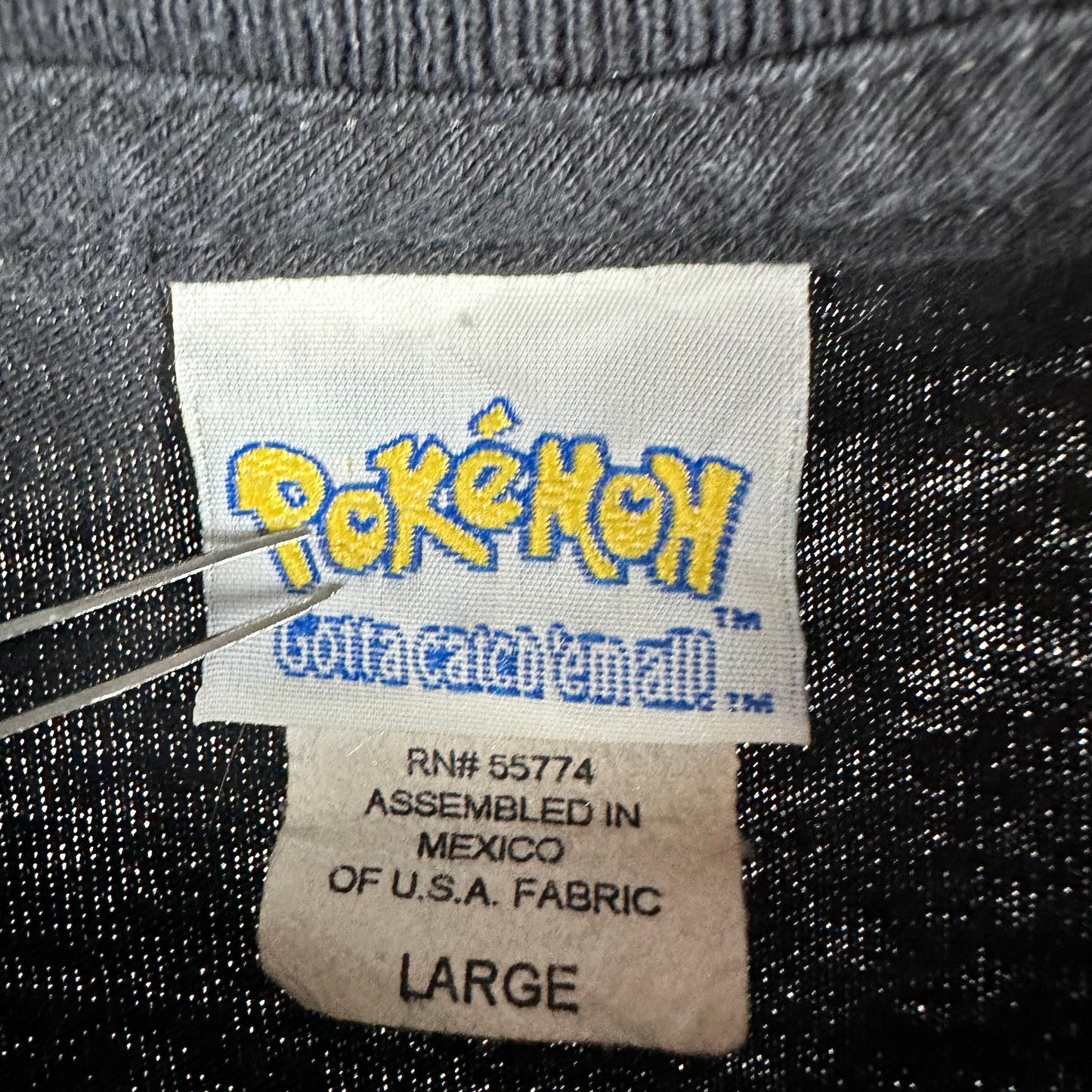 Vintage 1999 Nintendo Pokemon Fighting Team Promo T-Shirt