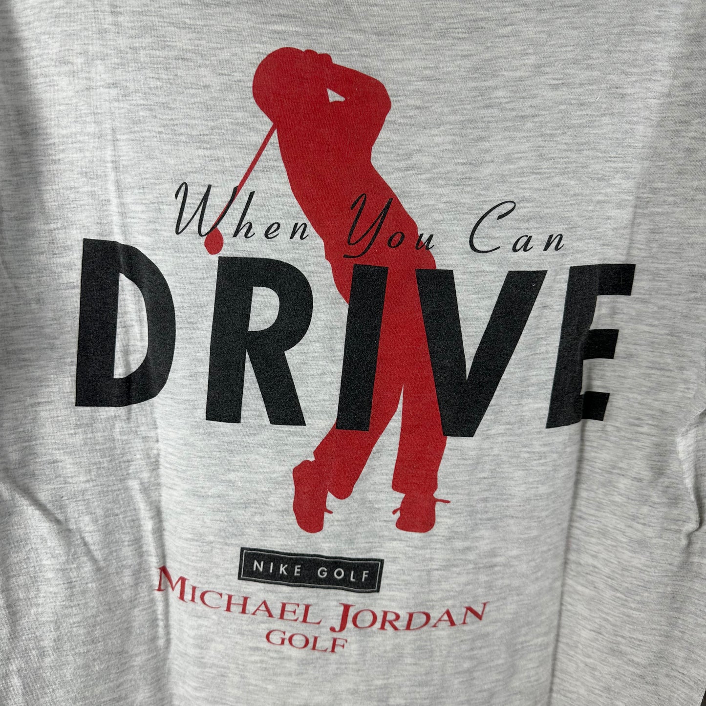 Vintage 90s Nike Why Fly When You Can Drive Michael Jordan Golf Single Stitch T-Shirt