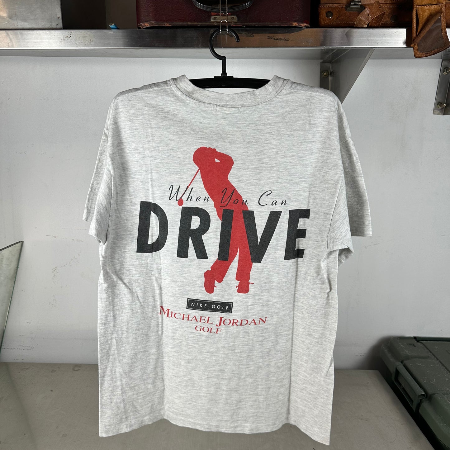 Vintage 90s Nike Why Fly When You Can Drive Michael Jordan Golf Single Stitch T-Shirt