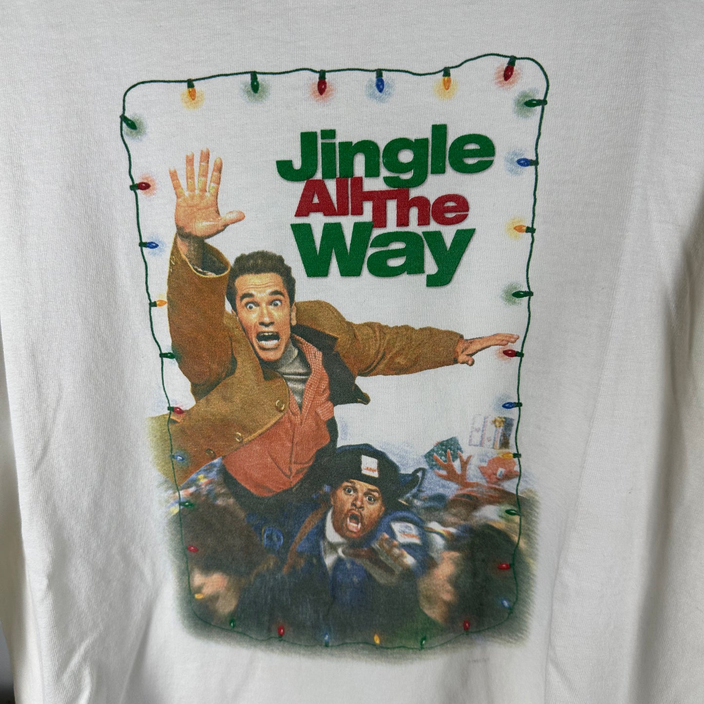 Vintage 1996 Jingle All The Way Arnold Schwarzenegger Movie Promo T-Shirt