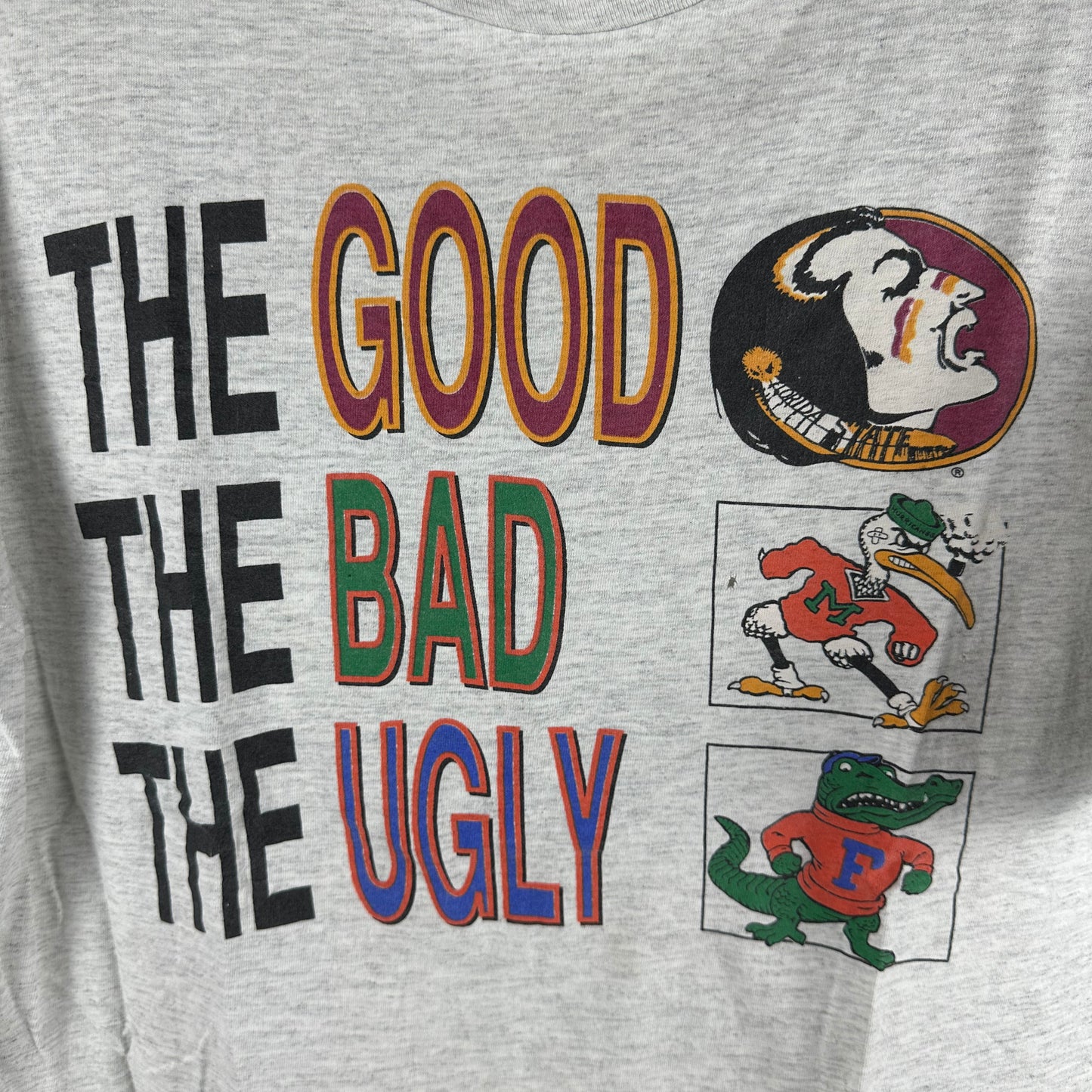 Vintage 90s FSU Seminoles The Good The Bad The Ugly NCAA Graphic T-shirt