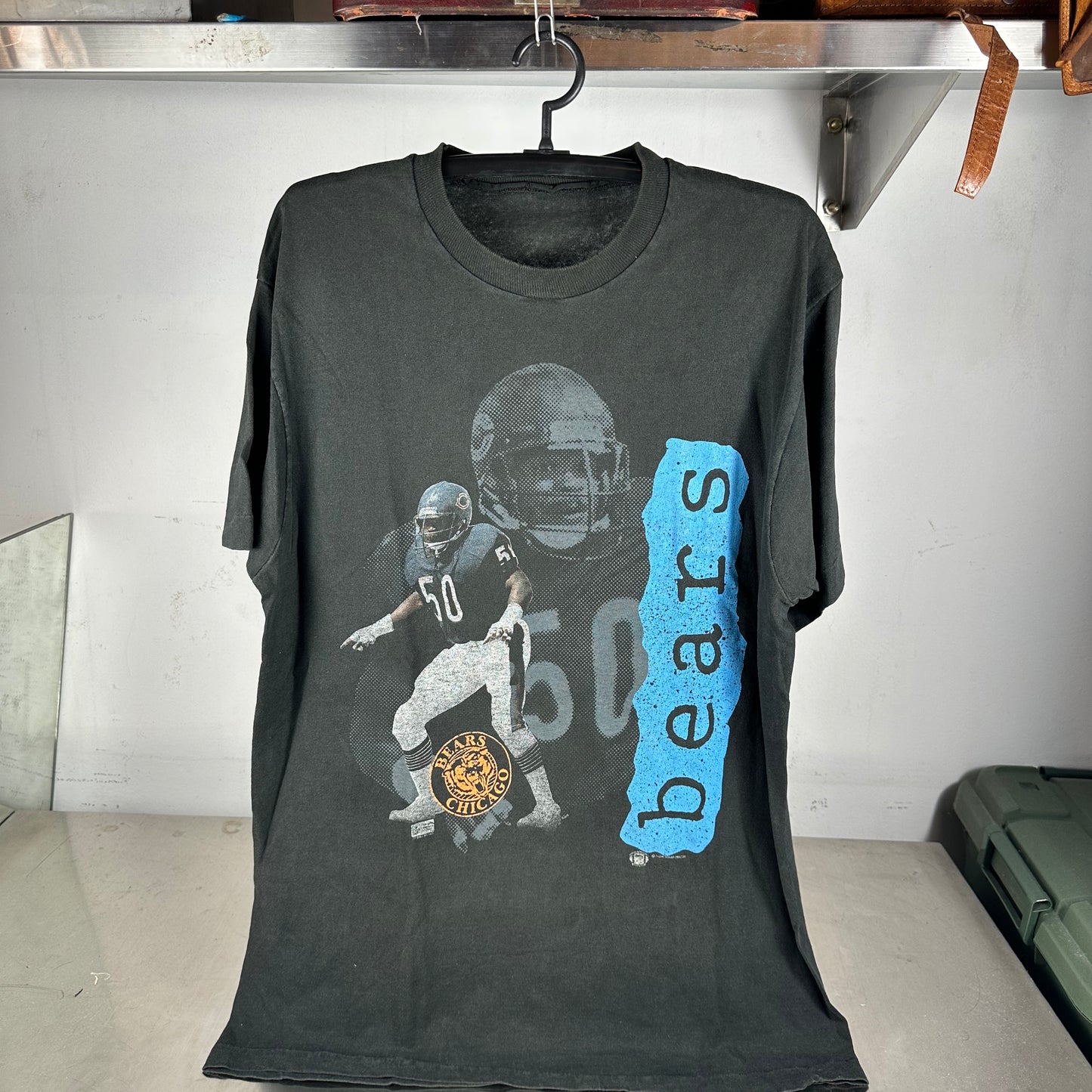Vintage 80s Mike Singletary Chicago Bears NFL Single Stitch T-Shirt