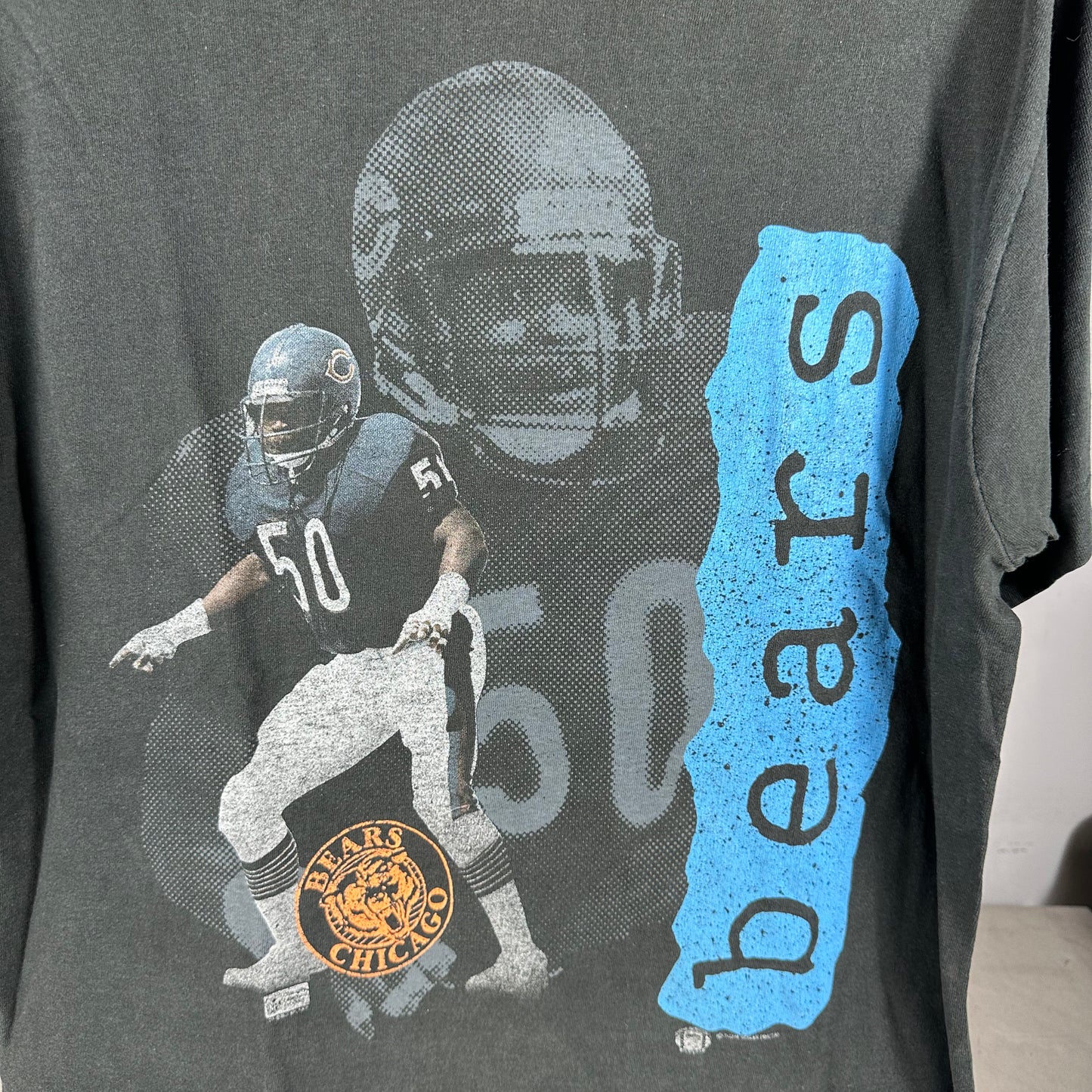 Vintage 80s Mike Singletary Chicago Bears NFL Single Stitch T-Shirt