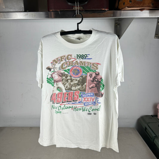 Vintage 1989 San Francisco 49ers NFL NFC Champs Single Stitch T-shirt