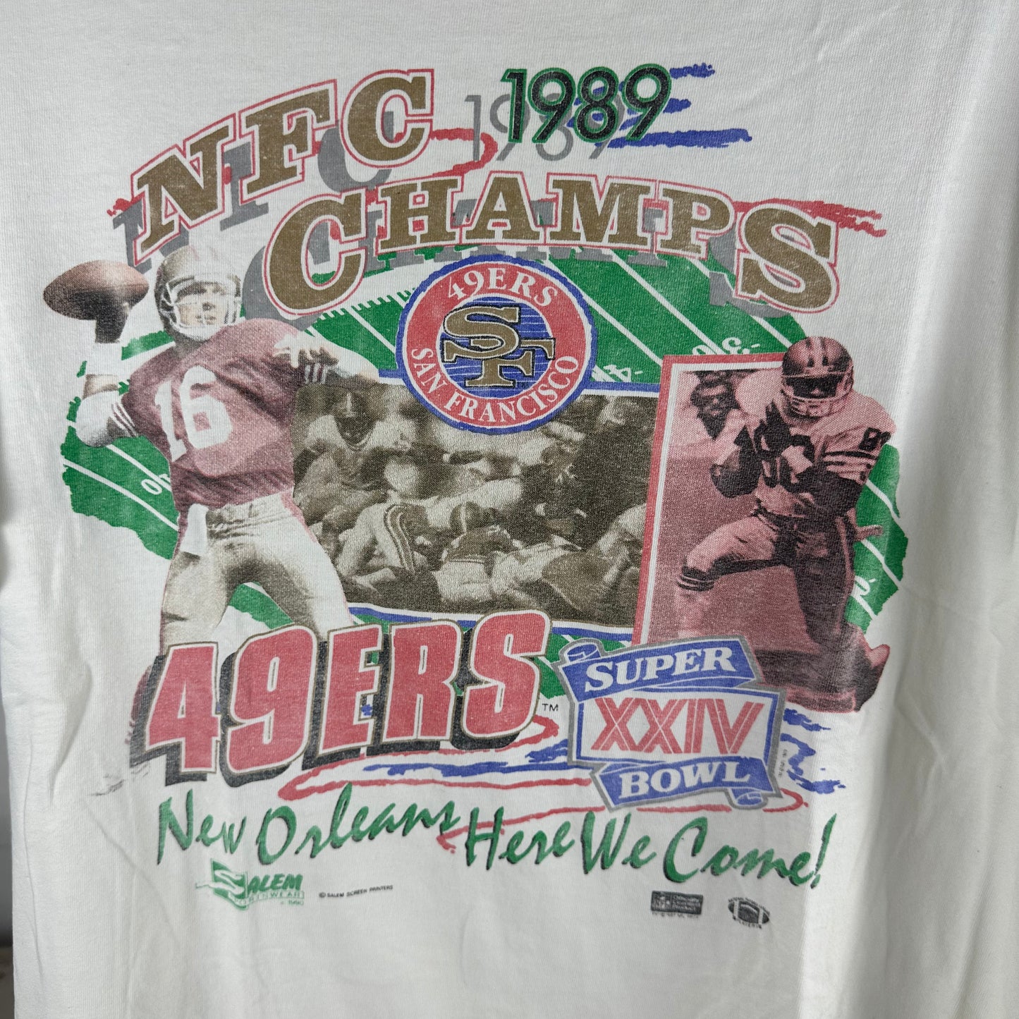 Vintage 1989 San Francisco 49ers NFL NFC Champs Single Stitch T-shirt