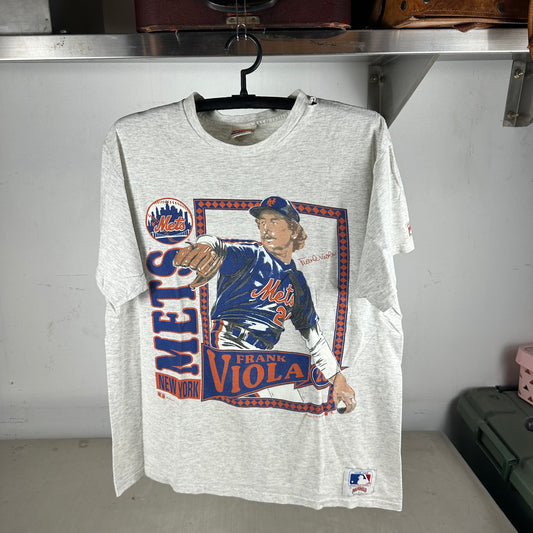 Vintage 1991 Frank Viola New York Mets MLB Nutmeg Single Stitch T-shirt