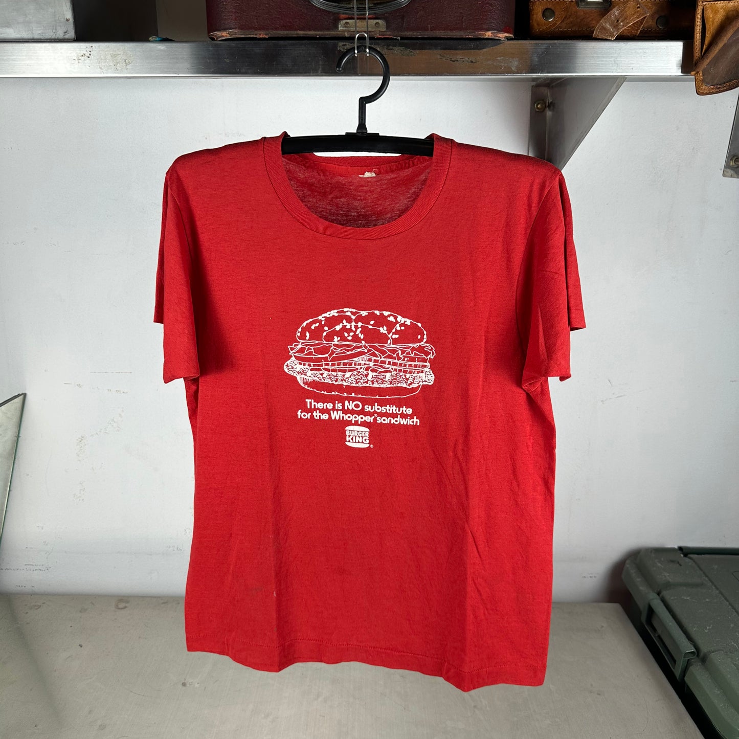 Vintage 80s Burger King There is no Substitute for the Whopper Sandwich Promo T-Shirt