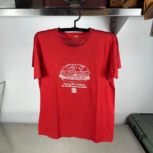 Vintage 80s Burger King There is no Substitute for the Whopper Sandwich Promo T-Shirt