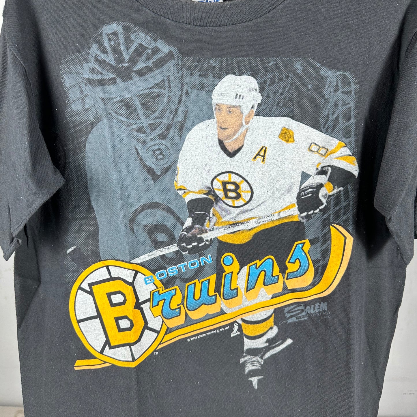 Vintage 1990 Cam Neely Boston Bruins NHL Salem Sportswear T-Shirt