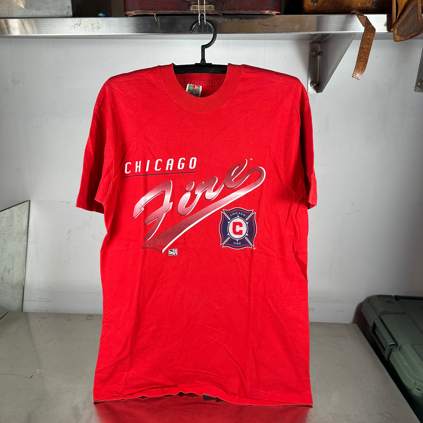 Vintage 1999 Chicago Fire FC MLS Soccer Club Single Stitch T-Shirt