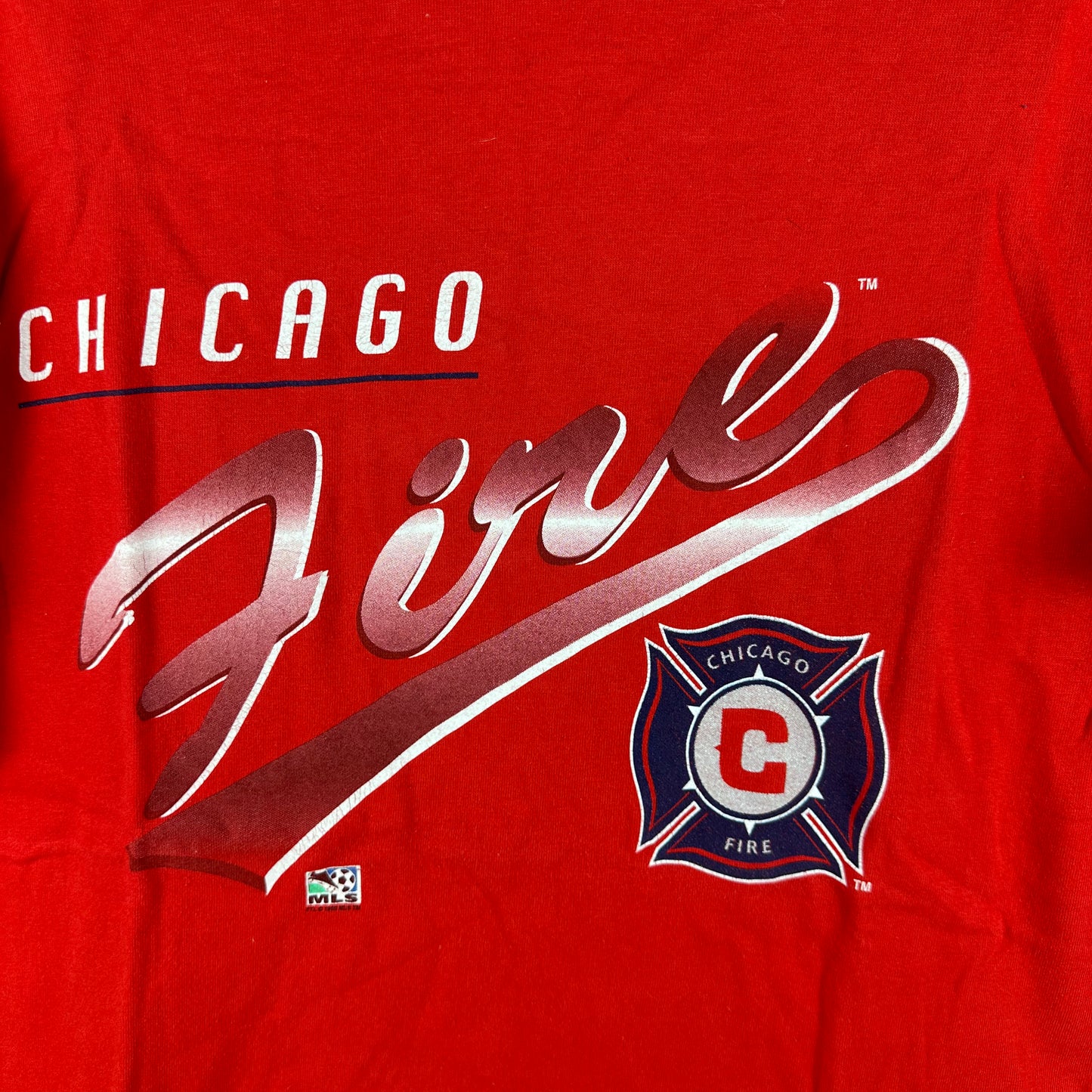 Vintage 1999 Chicago Fire FC MLS Soccer Club Single Stitch T-Shirt