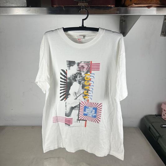 Vintage 90s Nike Tennis Andre Agassi Graphic Single Stitch T-shirt