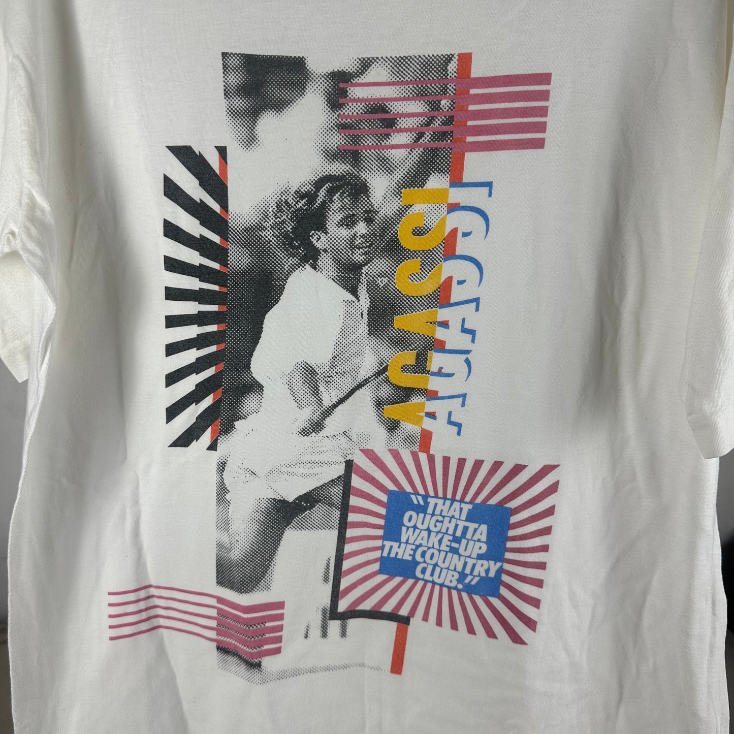 Vintage 90s Nike Tennis Andre Agassi Graphic Single Stitch T-shirt