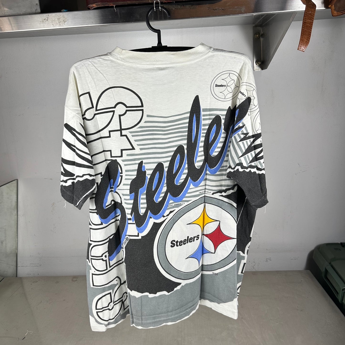 Vintage 1993 Pittsburgh Steelers Football NFL AOP Single Stitch T-Shirt