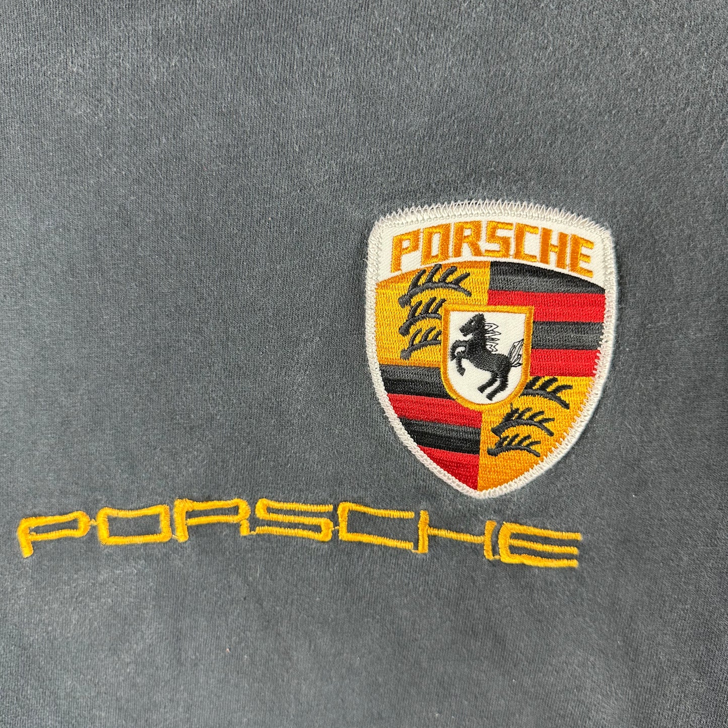 Vintage 90s Porsche Logo Embroidered Single Stitch T-shirt